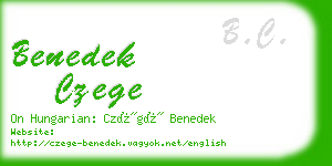 benedek czege business card